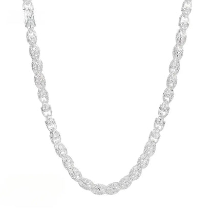 Hot 925 Silver 5Mm Faucet Chain 20-24Inch Necklace for Men Women Fashion Party Wedding Accessories Elegant Gift for Everyday Wear