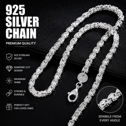 Hot 925 Silver 5Mm Faucet Chain 20-24Inch Necklace for Men Women Fashion Party Wedding Accessories Elegant Gift for Everyday Wear