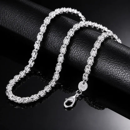 Hot 925 Silver 5Mm Faucet Chain 20-24Inch Necklace for Men Women Fashion Party Wedding Accessories Elegant Gift for Everyday Wear